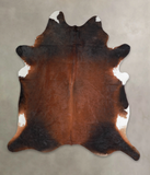 Brown with Red Cowhide Rug #A23938