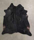 Solid Black Cowhide Rug #A23953