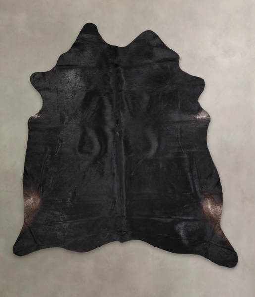 Solid Black Cowhide Rug #A23953