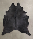 Solid Black Cowhide Rug #A23957