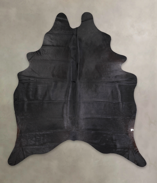 Solid Black Cowhide Rug #A23957