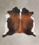 Chocolate and White Cowhide Rug #A23964