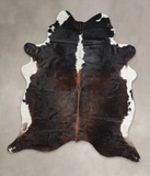 Chocolate and White Cowhide Rug #A23999