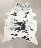 Salt and Pepper Black Cowhide Rug #A24085