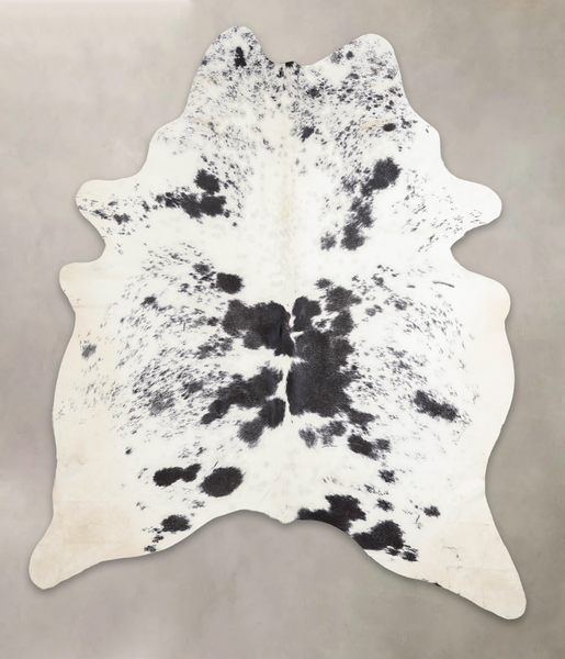 Salt and Pepper Black Cowhide Rug #A24085