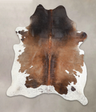 Chocolate and White Cowhide Rug #A24131