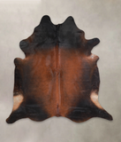 Brown with Red Cowhide Rug #A24191