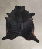 Solid Black Cowhide Rug #A24193