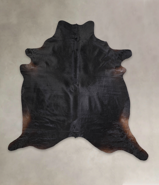 Solid Black Cowhide Rug #A24193