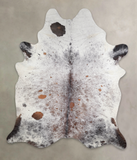 Salt and Pepper Brown Cowhide Rug #A24284