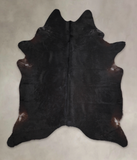 Solid Black Cowhide Rug #A24435