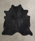 Solid Black Cowhide Rug #A24441