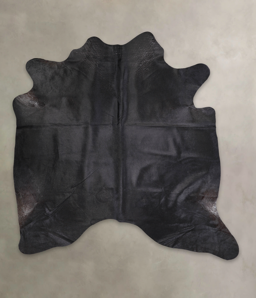Solid Black Cowhide Rug #A24443