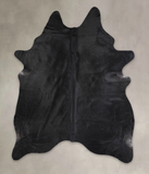 Solid Black Cowhide Rug #A24446