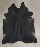 Solid Black Cowhide Rug #A24448