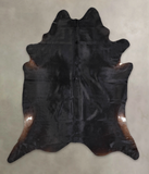 Solid Black Cowhide Rug #A24465