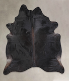 Solid Black Cowhide Rug #A24467