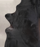 Solid Black Cowhide Rug #A24467
