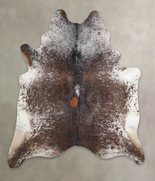 Salt and Pepper Brown Cowhide Rug #A24489
