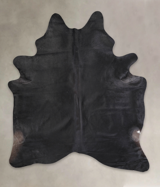 Solid Black Cowhide Rug #A24497