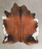 Brown with Red Cowhide Rug #A24513