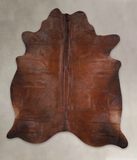 Solid Brown Cowhide Rug #A24532