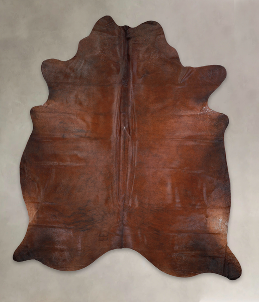 Solid Brown Cowhide Rug #A24532