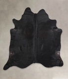 Solid Black Cowhide Rug #A24542
