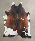 Chocolate and White Cowhide Rug #A24552