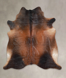 Brown with Red Cowhide Rug #A24559