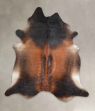 Brown with Red Cowhide Rug #A24599