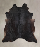 Solid Black Cowhide Rug #A24681