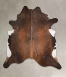 Brown with Red Cowhide Rug #A24688