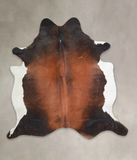Brown with Red Cowhide Rug #A24698