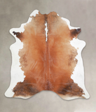 Brown and White Regular Cowhide Rug #A24704