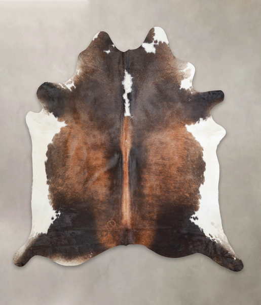 Chocolate and White Cowhide Rug #A24741