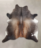 Grey with Beige Cowhide Rug #A24748