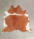 Brown and White Cowhide Rug #A24821