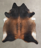 Brown with Red Cowhide Rug #A24831