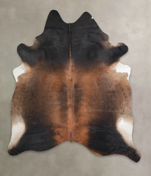 Brown with Red Cowhide Rug #A24831