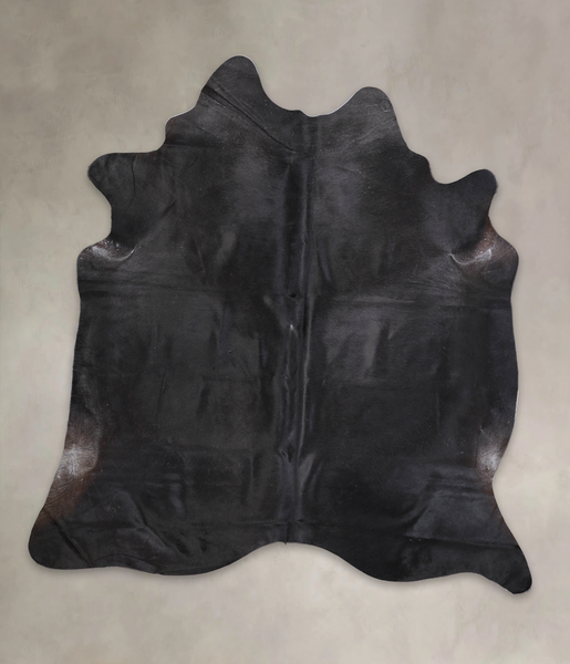 Solid Black Cowhide Rug #A24888