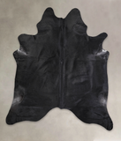 Solid Black Cowhide Rug #A24891