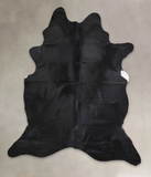 Solid Black Cowhide Rug #A24892