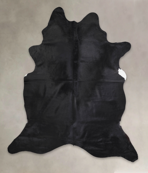 Solid Black Cowhide Rug #A24892