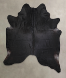 Solid Black Cowhide Rug #A24898