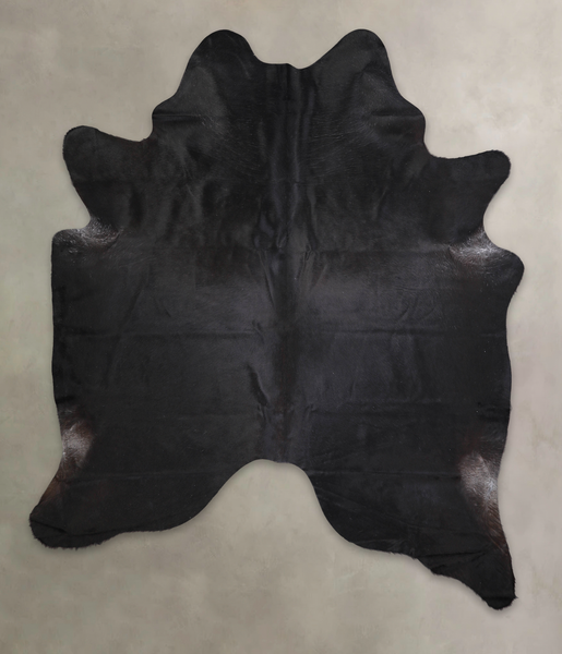 Solid Black Cowhide Rug #A24898