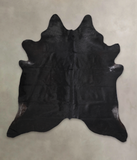 Solid Black Cowhide Rug #A24899