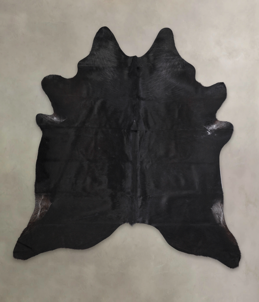 Solid Black Cowhide Rug #A24899