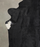 Solid Black Cowhide Rug #A24900