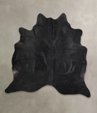 Solid Black Cowhide Rug #A24901